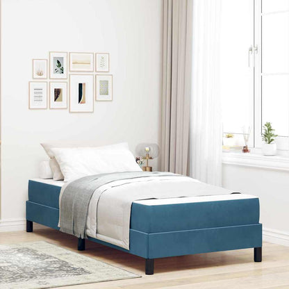 Letto a molle con materasso Blu Scuro 90 x 190 cm Tessuto