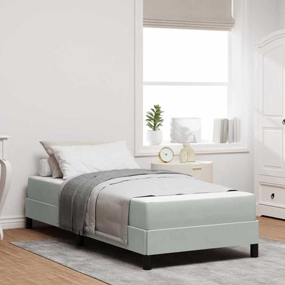 Letto a molle con materasso Grigio chiaro 90 x 200 cm Tessuto