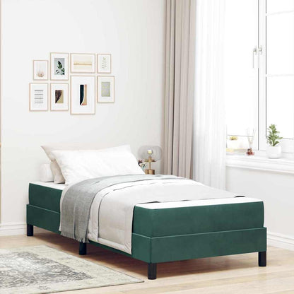 Letto a molle con materasso Verde Scuro 100 x 200 cm Tessuto