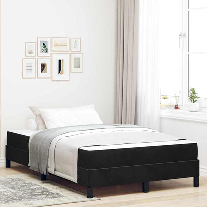 Letto a molle con materasso Nero 120 x 200 cm Tessuto