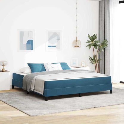 Letto a molle con materasso Blu Scuro 180 x 200 cm Tessuto