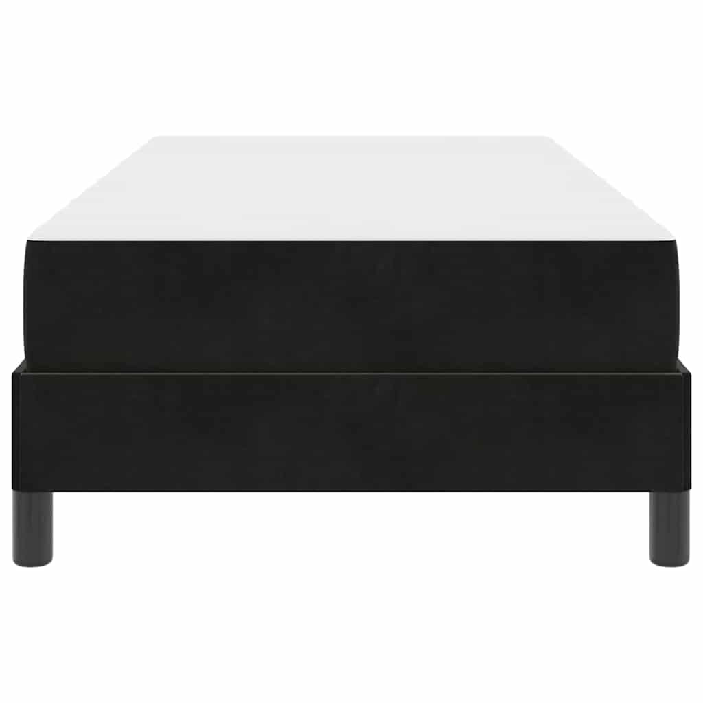 Letto a molle con materasso Nero 80 x 210 cm Tessuto