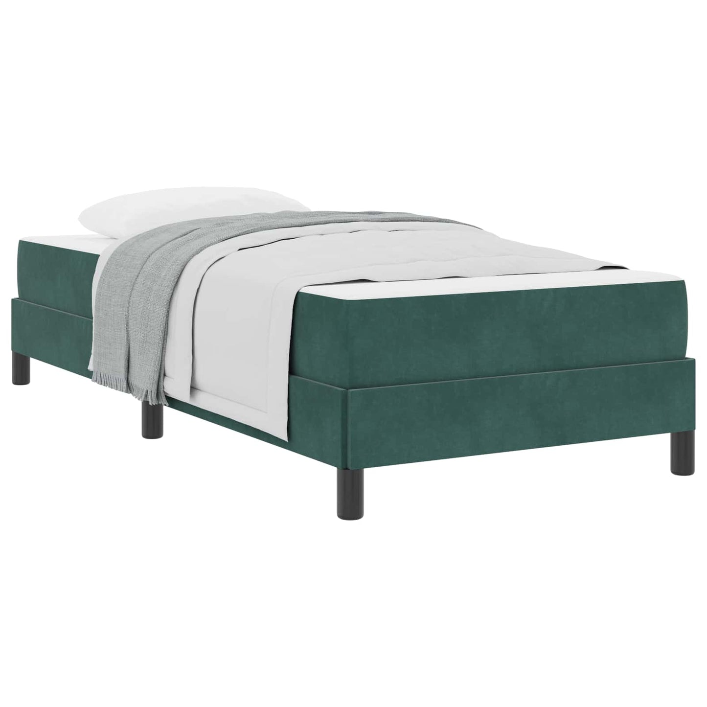Letto a molle con materasso Verde Scuro 80 x 210 cm Tessuto