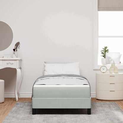 Letto a molle con materasso Grigio chiaro 90 x 210 cm Tessuto