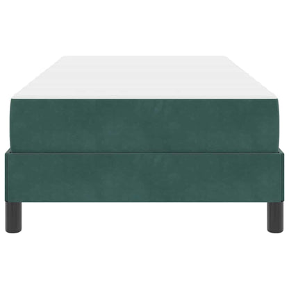 Letto a molle con materasso Verde Scuro 90 x 210 cm Tessuto
