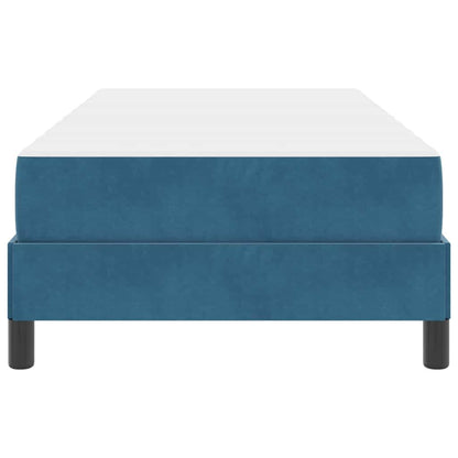 Letto a molle con materasso Blu Scuro 90 x 210 cm Tessuto