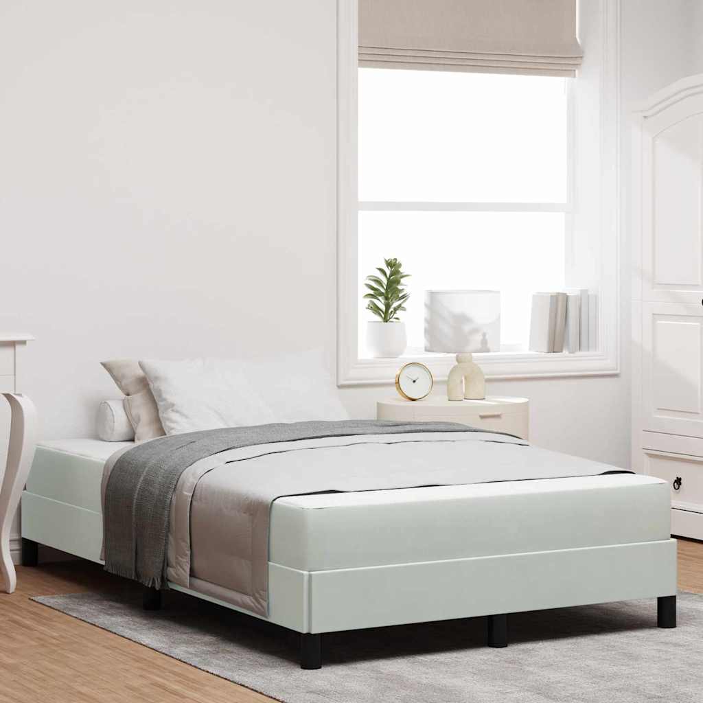 Letto a molle con materasso Grigio chiaro 120 x 210 cm Tessuto