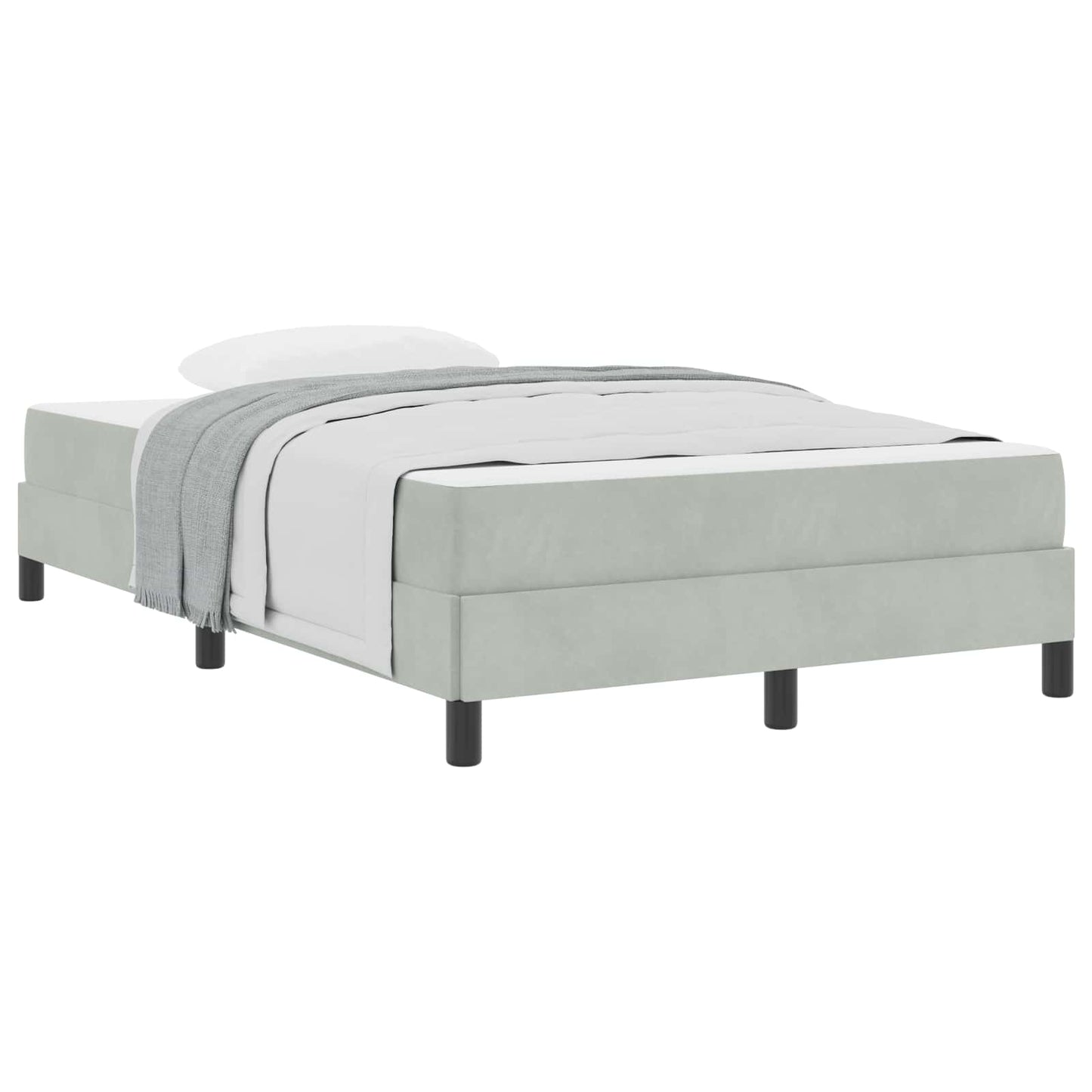 Letto a molle con materasso Grigio chiaro 120 x 210 cm Tessuto