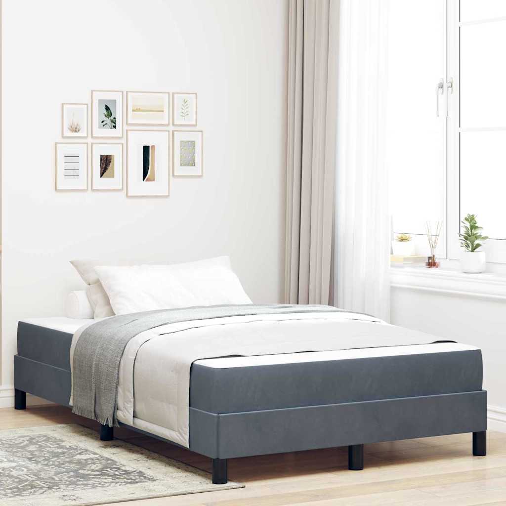 Letto a molle con materasso Grigio scuro 120 x 210 cm Tessuto