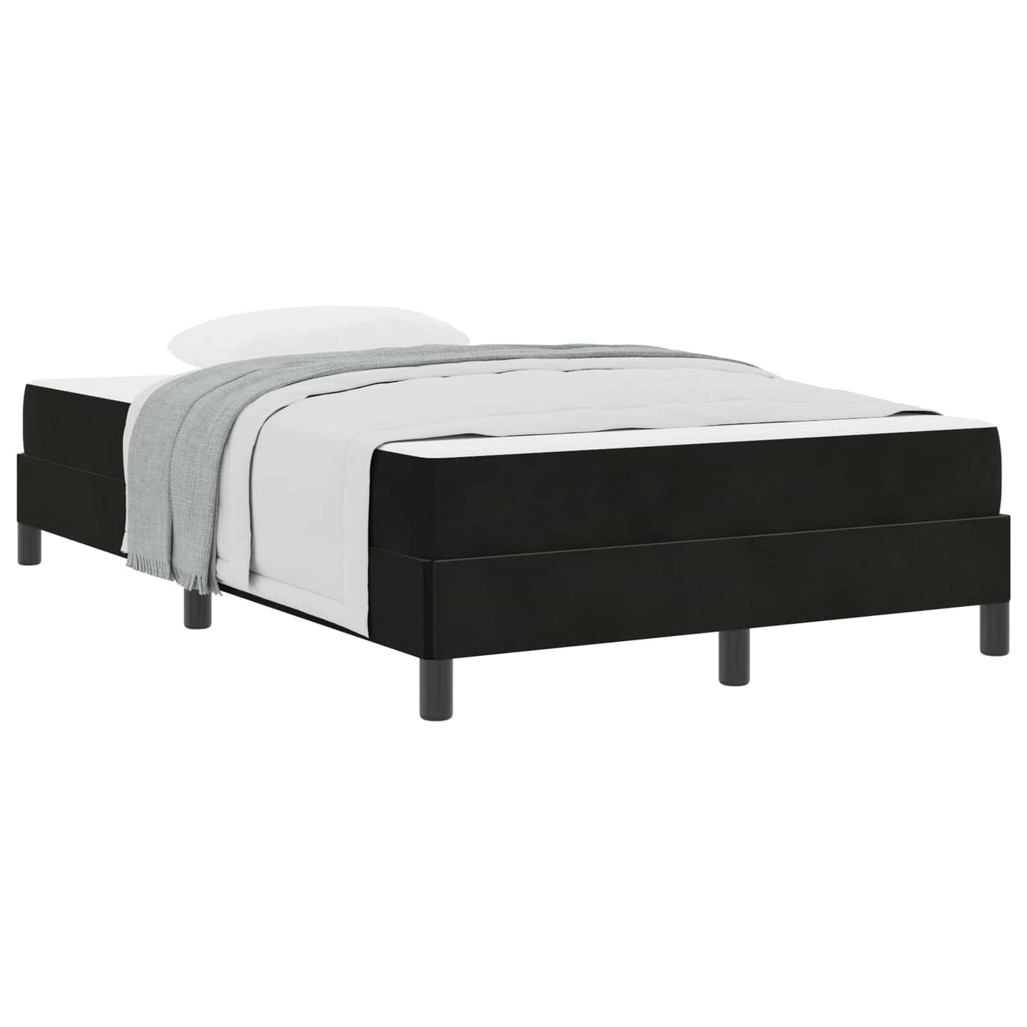 Letto a molle con materasso Nero 120 x 210 cm Tessuto