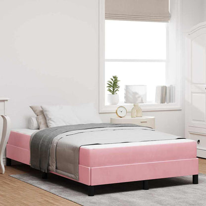 Letto a molle con materasso Rosa 120 x 210 cm Tessuto