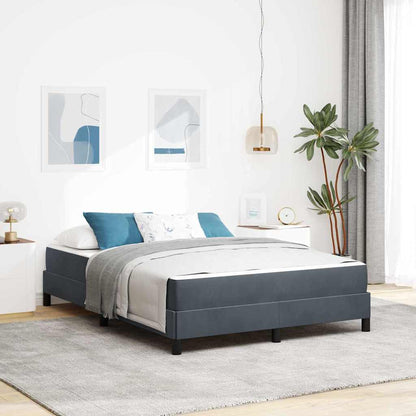 Letto a molle con materasso Grigio scuro 140 x 210 cm Tessuto