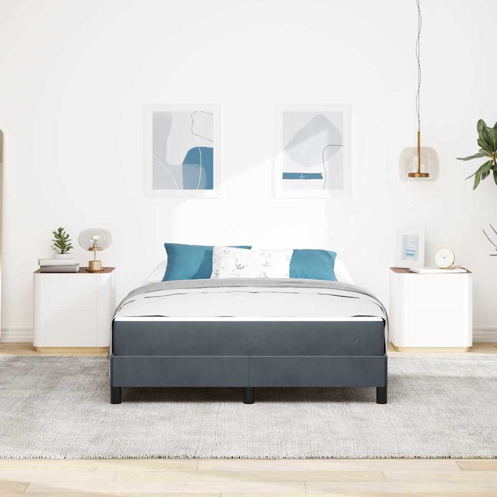 Letto a molle con materasso Grigio scuro 140 x 210 cm Tessuto