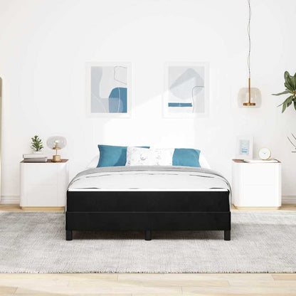 Letto a molle con materasso Nero 140 x 210 cm Tessuto