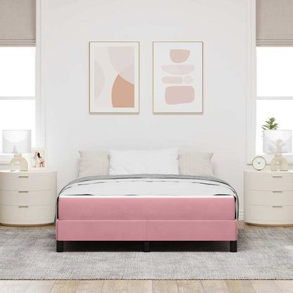 Letto a molle con materasso Rosa 140 x 210 cm Tessuto