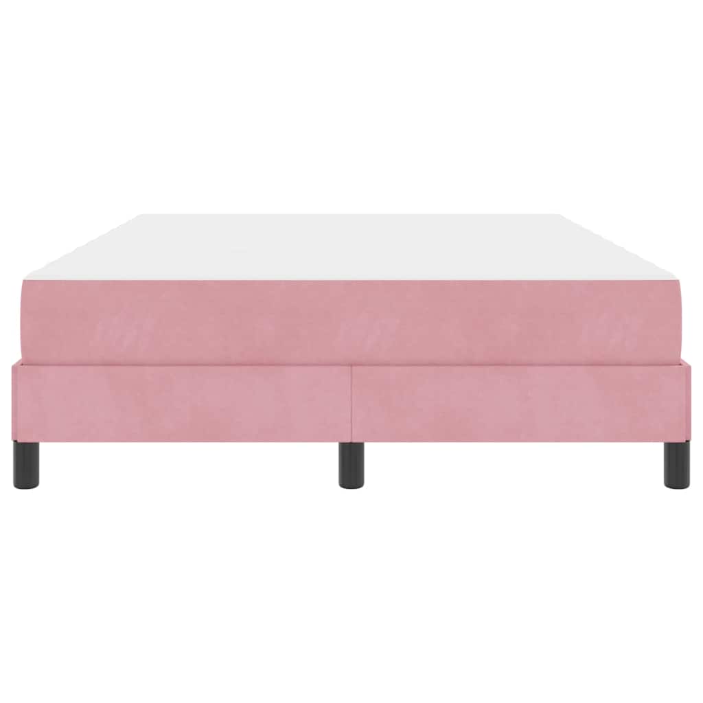 Letto a molle con materasso Rosa 160 x 210 cm Tessuto