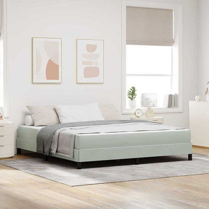 Letto a molle con materasso Grigio chiaro 180 x 210 cm Tessuto