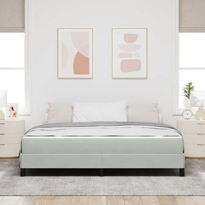 Letto a molle con materasso Grigio chiaro 180 x 210 cm Tessuto