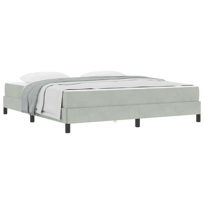 Letto a molle con materasso Grigio chiaro 180 x 210 cm Tessuto