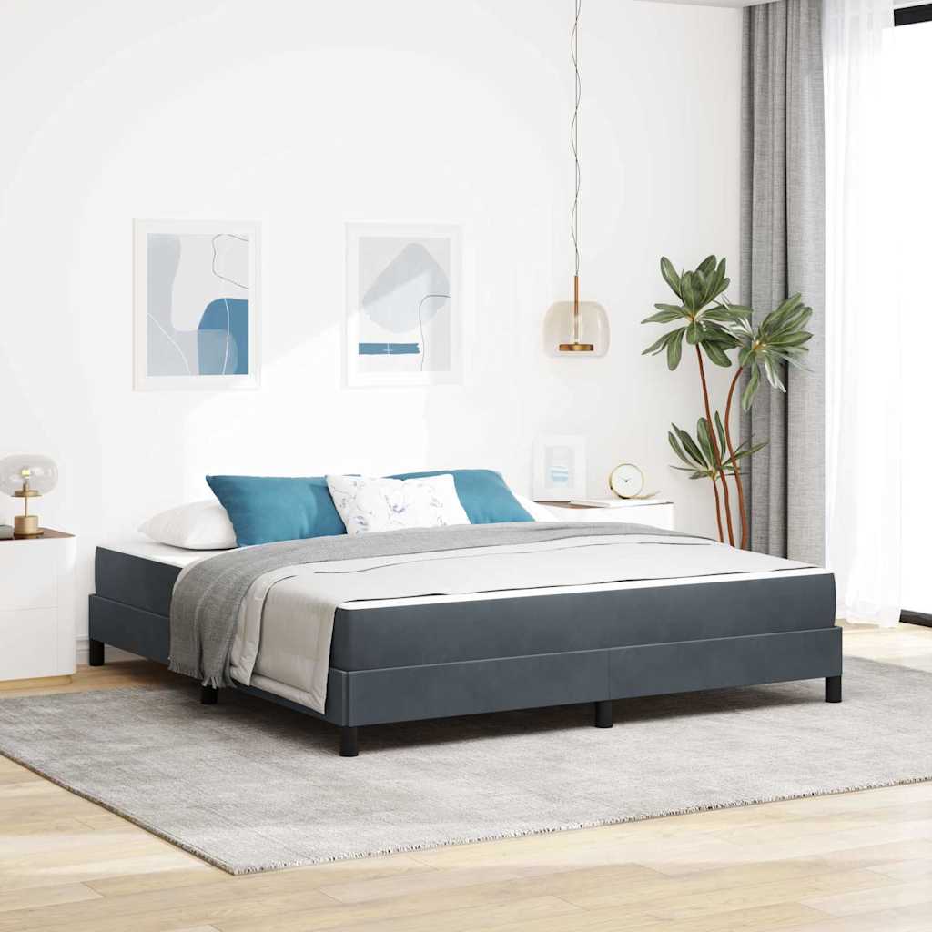 Letto a molle con materasso Grigio scuro 180 x 210 cm Tessuto