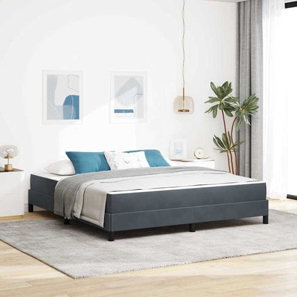 Letto a molle con materasso Grigio scuro 180 x 210 cm Tessuto