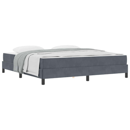 Letto a molle con materasso Grigio scuro 180 x 210 cm Tessuto