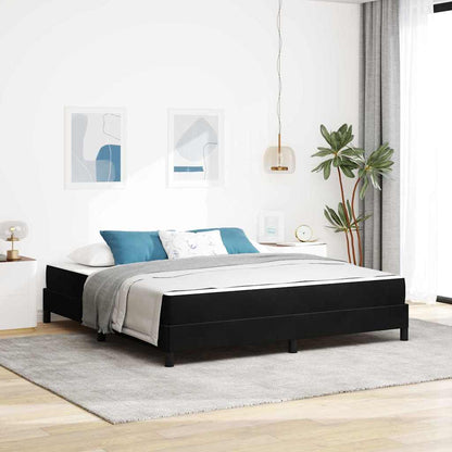 Letto a molle con materasso Nero 180 x 210 cm Tessuto