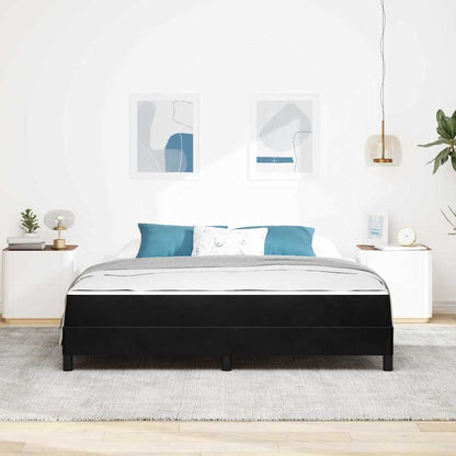 Letto a molle con materasso Nero 180 x 210 cm Tessuto