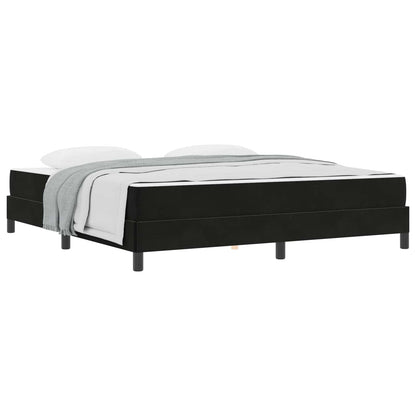 Letto a molle con materasso Nero 180 x 210 cm Tessuto
