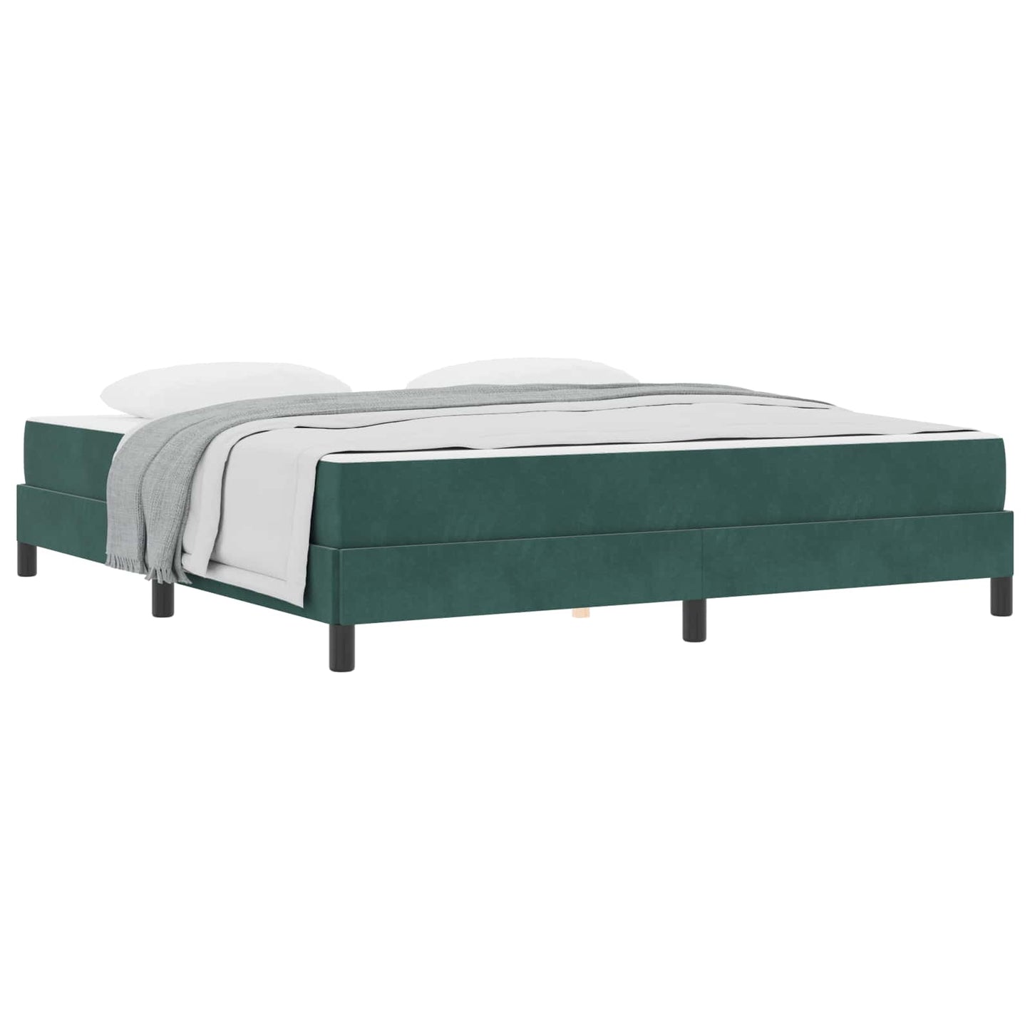 Letto a molle con materasso Verde Scuro 180 x 210 cm Tessuto