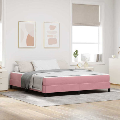 Letto a molle con materasso Rosa 180 x 210 cm Tessuto