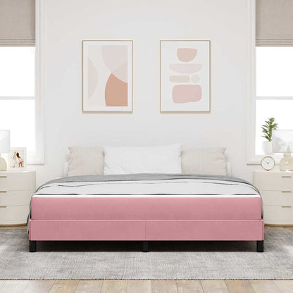Letto a molle con materasso Rosa 180 x 210 cm Tessuto