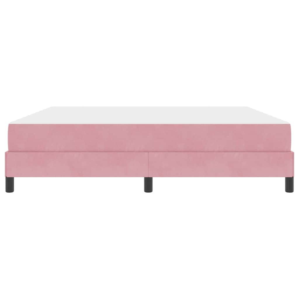 Letto a molle con materasso Rosa 180 x 210 cm Tessuto