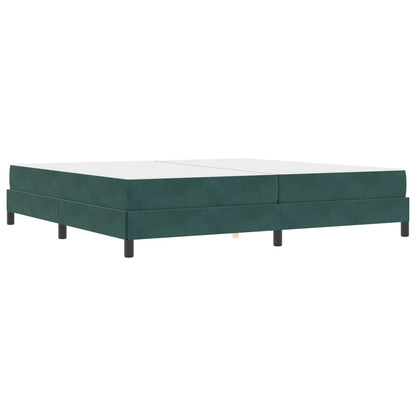 Letto a molle con materasso Verde Scuro 200 x 210 cm Tessuto