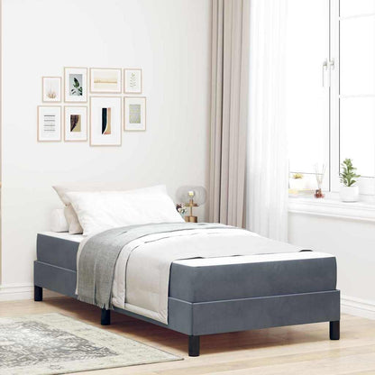 Letto a molle con materasso Grigio scuro 80 x 220 cm Tessuto