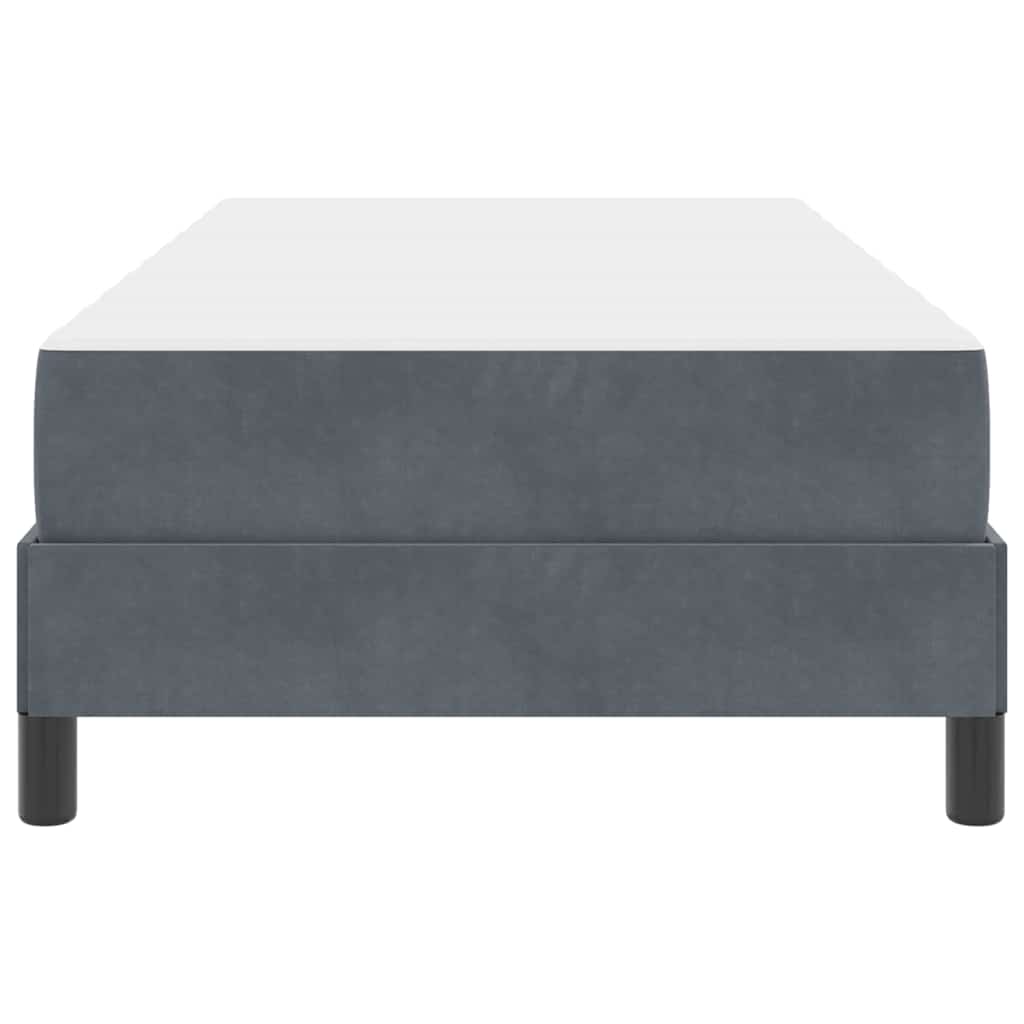 Letto a molle con materasso Grigio scuro 80 x 220 cm Tessuto