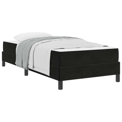 Letto a molle con materasso Nero 90 x 220 cm Tessuto