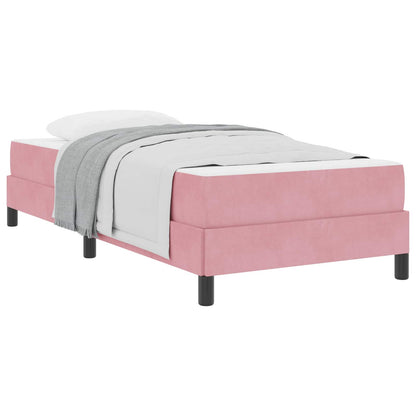 Letto a molle con materasso Rosa 90 x 220 cm Tessuto