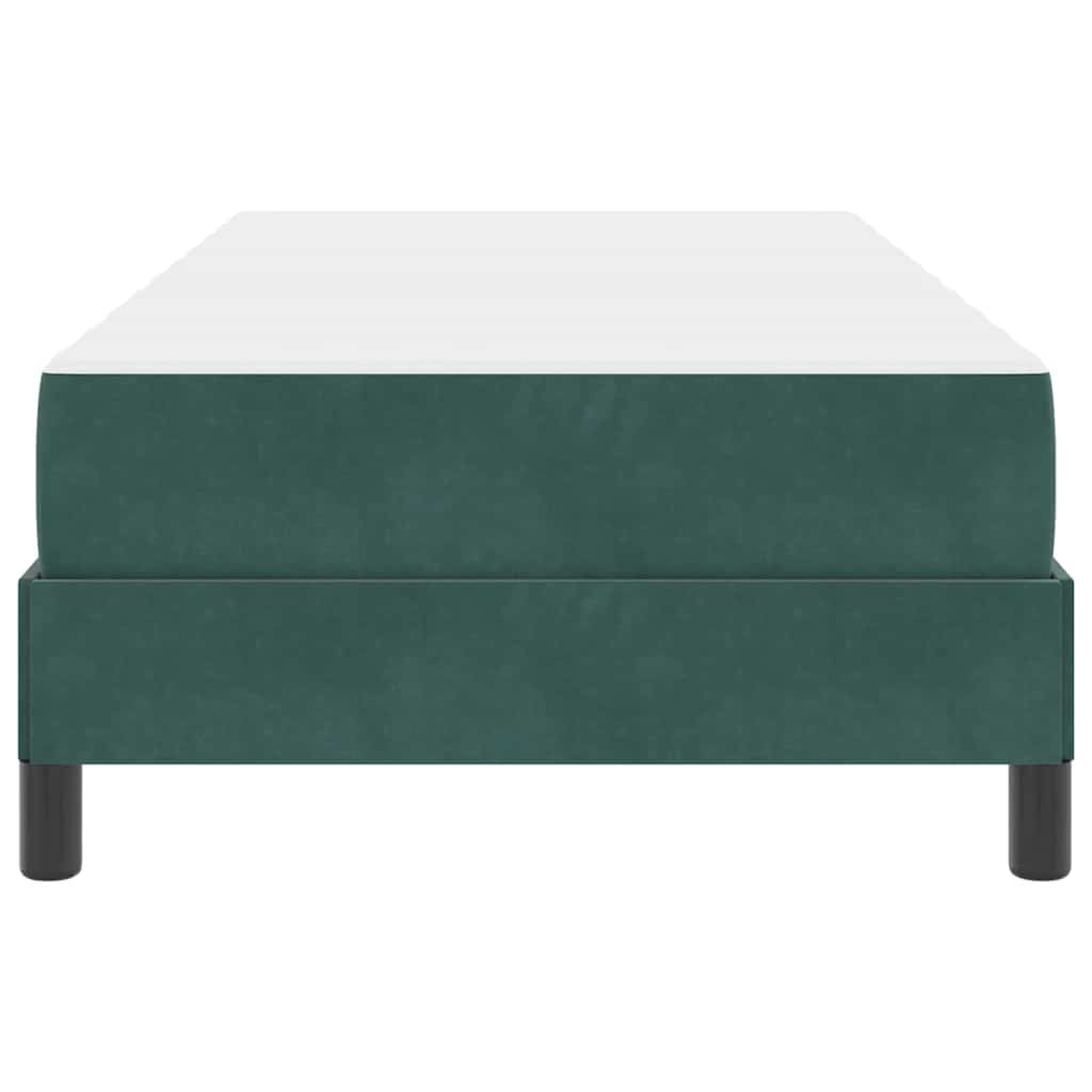 Letto a molle con materasso Verde Scuro 100 x 220 cm Tessuto
