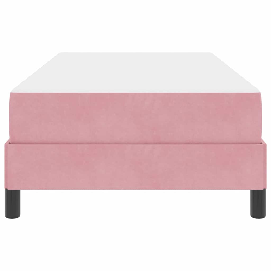 Letto a molle con materasso Rosa 100 x 220 cm Tessuto