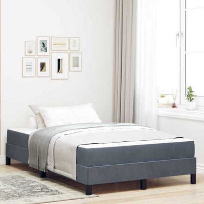 Letto a molle con materasso Grigio scuro 120 x 220 cm Tessuto