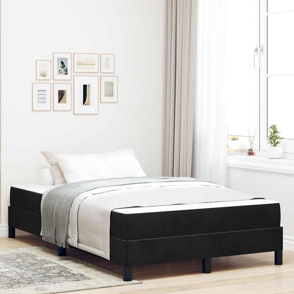 Letto a molle con materasso Nero 120 x 220 cm Tessuto