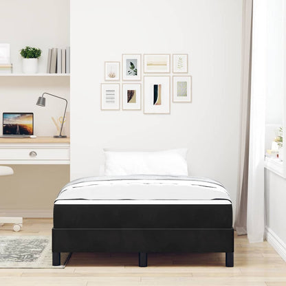 Letto a molle con materasso Nero 120 x 220 cm Tessuto