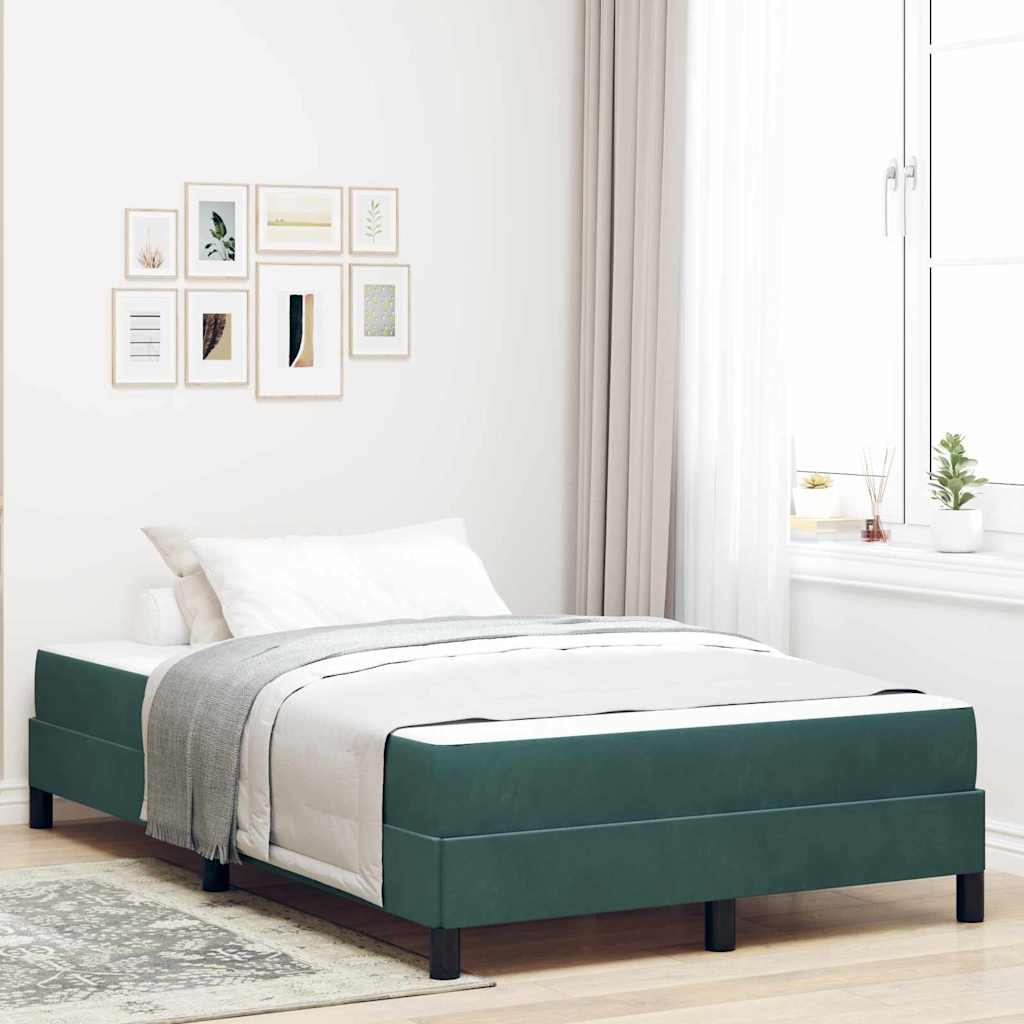 Letto a molle con materasso Verde Scuro 120 x 220 cm Tessuto