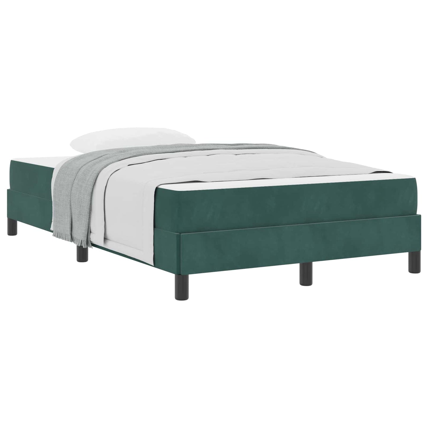 Letto a molle con materasso Verde Scuro 120 x 220 cm Tessuto