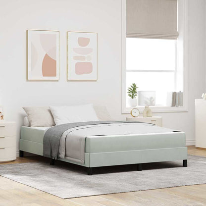 Letto a molle con materasso Grigio chiaro 140 x 220 cm Tessuto