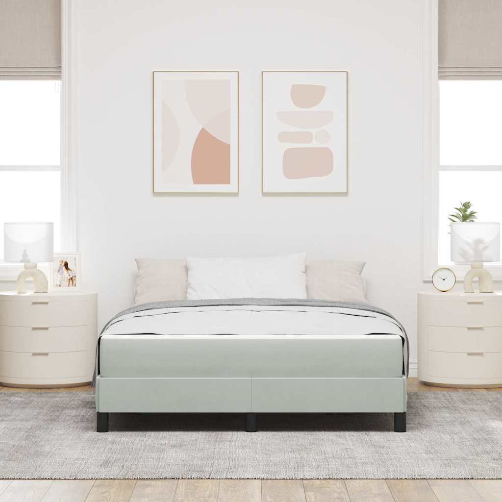 Letto a molle con materasso Grigio chiaro 140 x 220 cm Tessuto