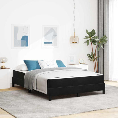 Letto a molle con materasso Nero 140 x 220 cm Tessuto