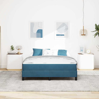 Letto a molle con materasso Blu Scuro 140 x 220 cm Tessuto