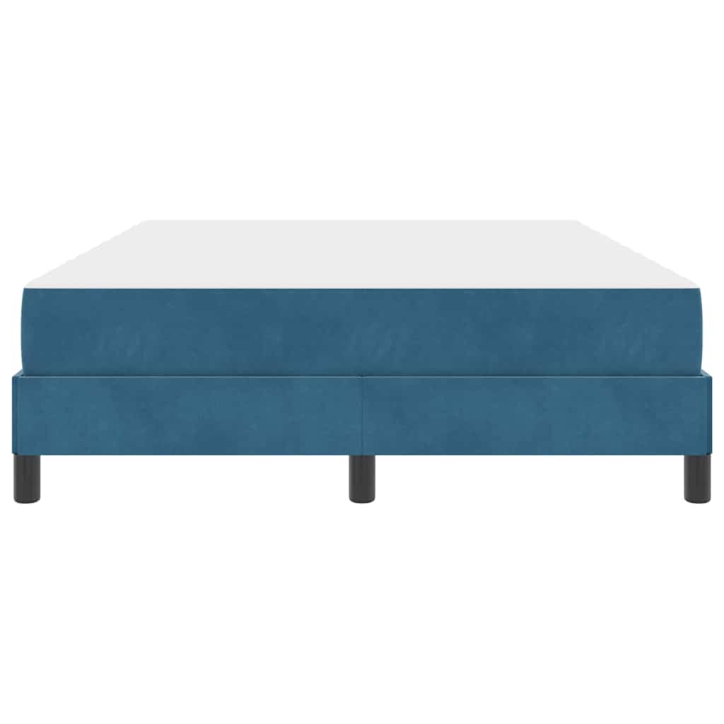Letto a molle con materasso Blu Scuro 140 x 220 cm Tessuto